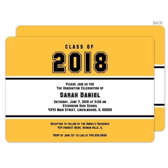Yellow Class Of Graduation Invitations